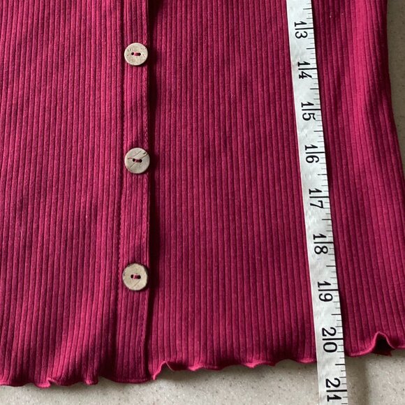 No Boundaries NWT Tank Top Women Size Small Maroon Buttons - Picture 7 of 10